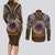 Samoa Warrior Couples Matching Long Sleeve Bodycon Dress and Long Sleeve Button Shirt The Mighty Samoan Warrior Spirit