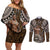 Samoa Warrior Couples Matching Off Shoulder Short Dress and Long Sleeve Button Shirt The Mighty Samoan Warrior Spirit
