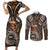 Samoa Warrior Couples Matching Short Sleeve Bodycon Dress and Long Sleeve Button Shirt The Mighty Samoan Warrior Spirit