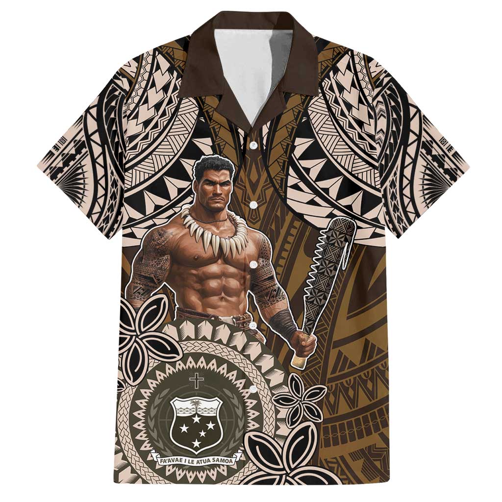 Samoa Warrior Family Matching Long Sleeve Bodycon Dress and Hawaiian Shirt The Mighty Samoan Warrior Spirit