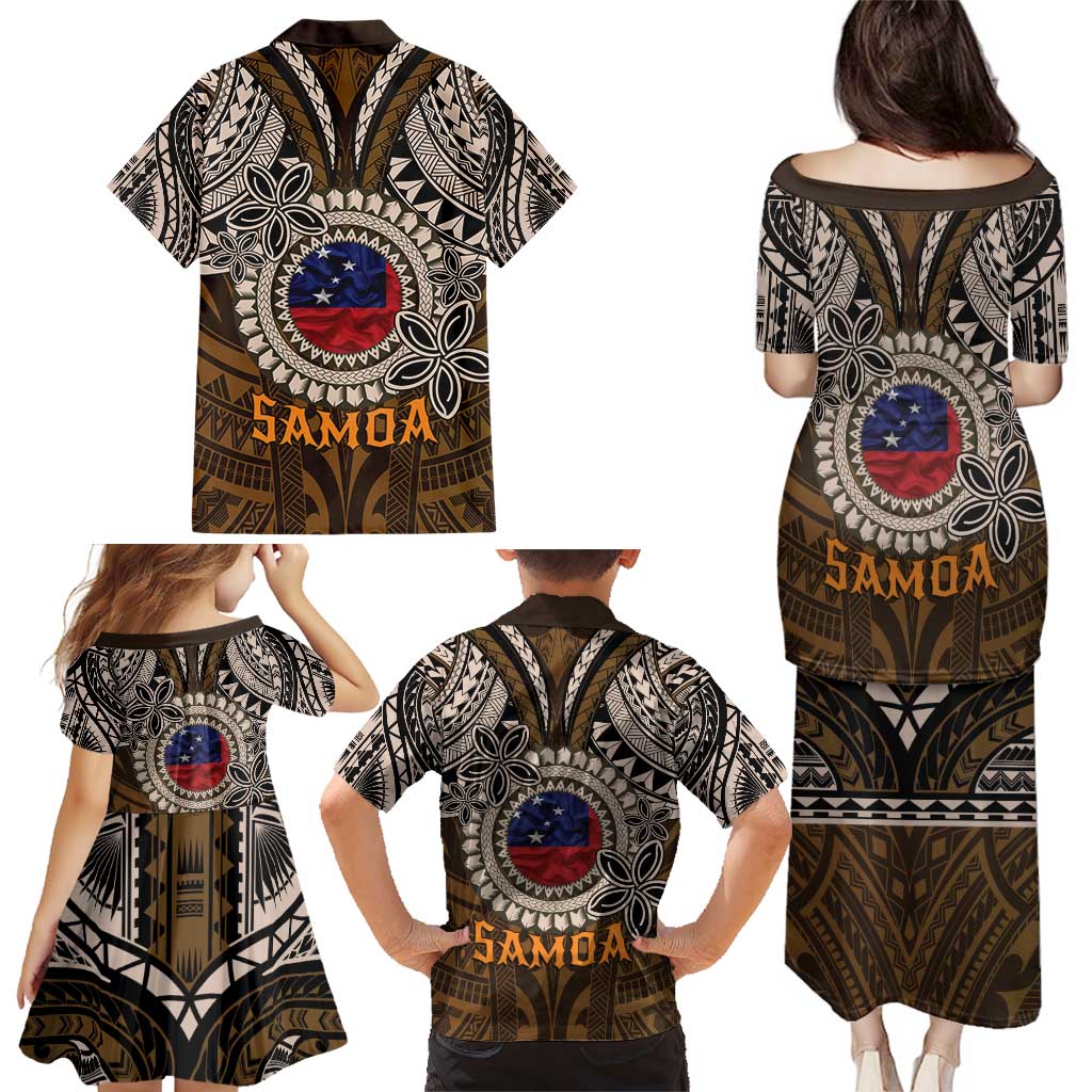 Samoa Warrior Family Matching Puletasi and Hawaiian Shirt The Mighty Samoan Warrior Spirit