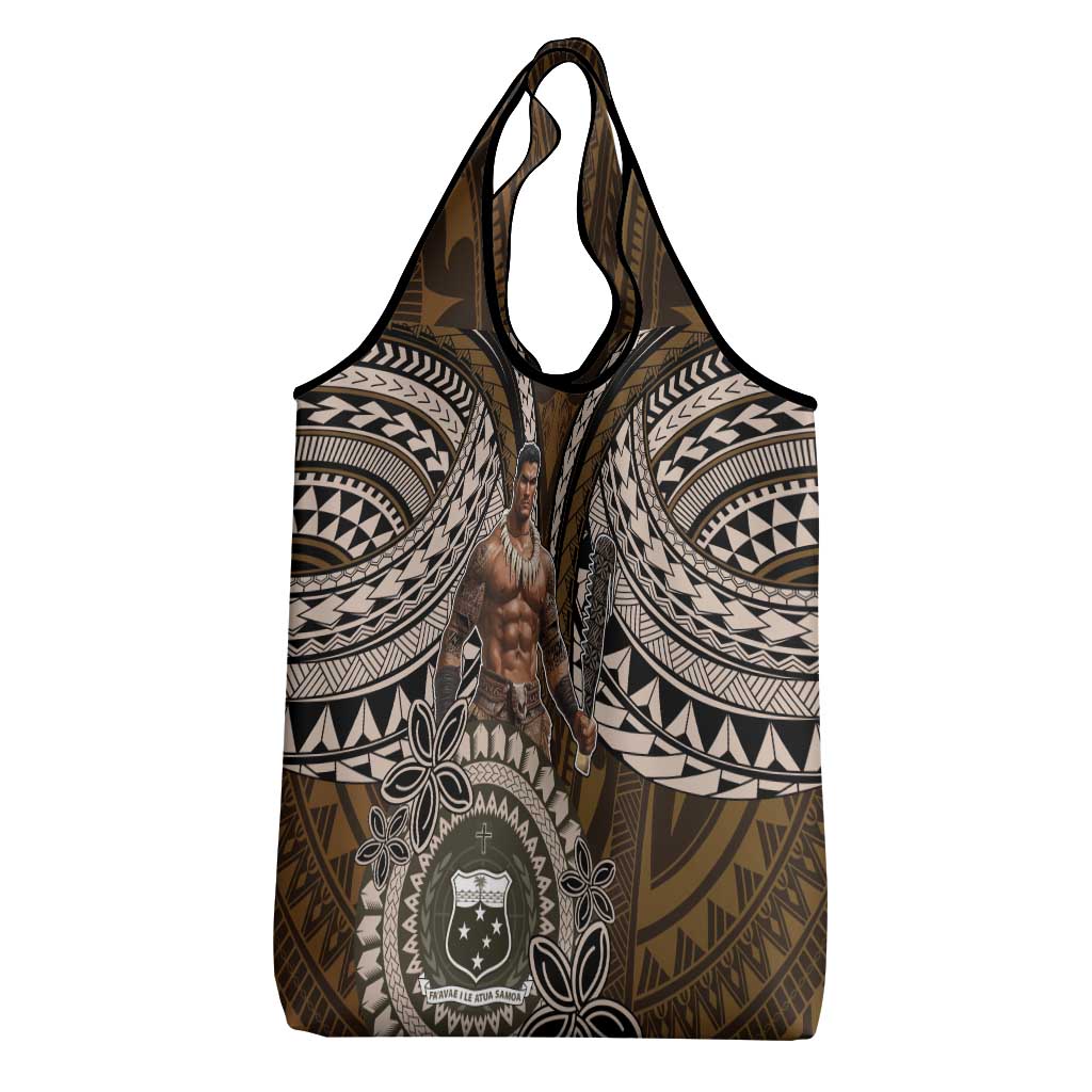 Samoa Warrior Grocery Bag The Mighty Samoan Warrior Spirit