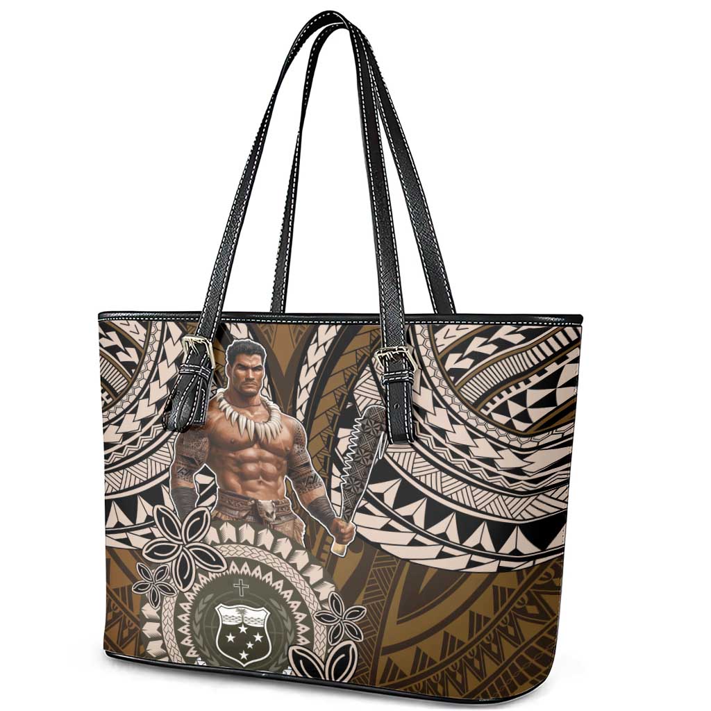 Samoa Warrior Leather Tote Bag The Mighty Samoan Warrior Spirit