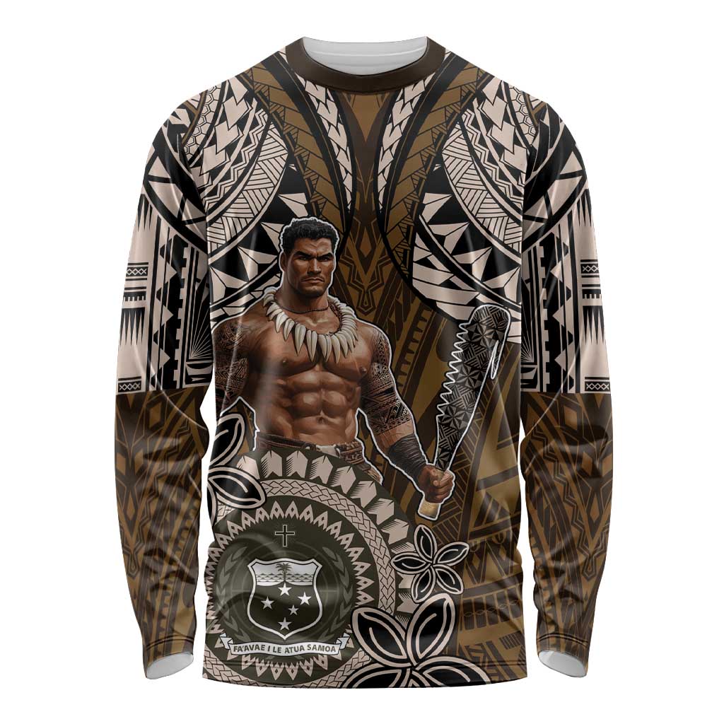 Samoa Warrior Long Sleeve Shirt The Mighty Samoan Warrior Spirit