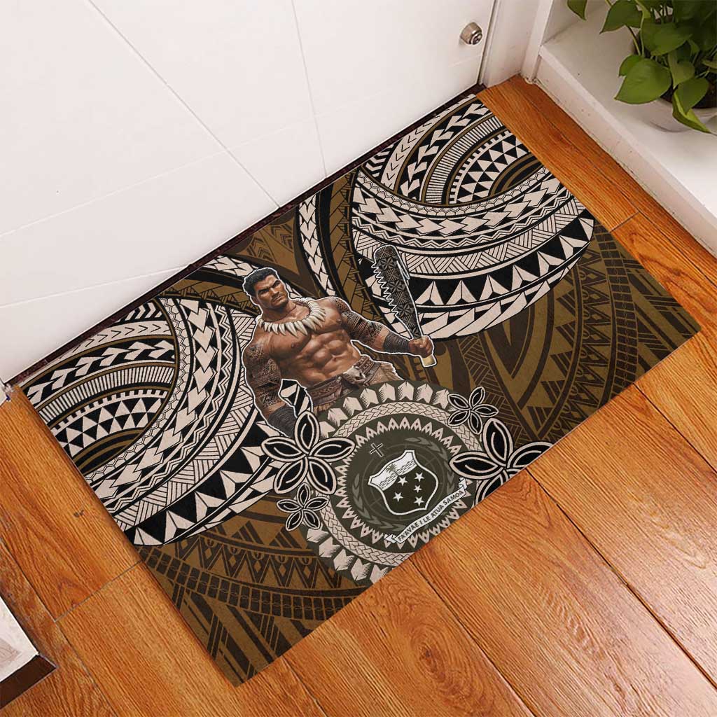 Samoa Warrior Rubber Doormat The Mighty Samoan Warrior Spirit