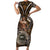 Samoa Warrior Short Sleeve Bodycon Dress The Mighty Samoan Warrior Spirit