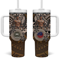 Samoa Warrior Tumbler With Handle The Mighty Samoan Warrior Spirit