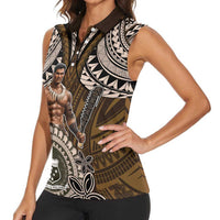 Samoa Warrior Women Sleeveless Polo Shirt The Mighty Samoan Warrior Spirit