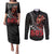 Samoan Pride Polynesian Tribal Warrior Couples Matching Puletasi and Long Sleeve Button Shirt 685 Samoa Mo Samoa
