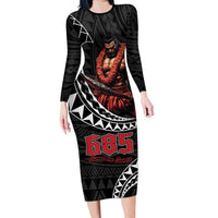 Samoan Pride Polynesian Tribal Warrior Family Matching Long Sleeve Bodycon Dress and Hawaiian Shirt 685 Samoa Mo Samoa