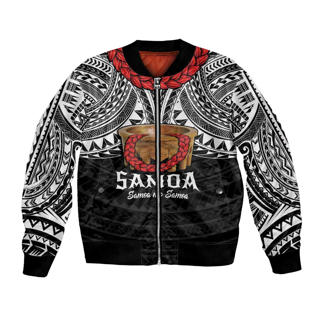 Samoan Tanoa Kava Bowl Ula Fala Bomber Jacket Polynesian Tribal Vibe