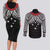 Samoan Tanoa Kava Bowl Ula Fala Couples Matching Long Sleeve Bodycon Dress and Long Sleeve Button Shirt Polynesian Tribal Vibe