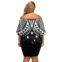 Samoan Tanoa Kava Bowl Ula Fala Off Shoulder Short Dress Polynesian Tribal Vibe