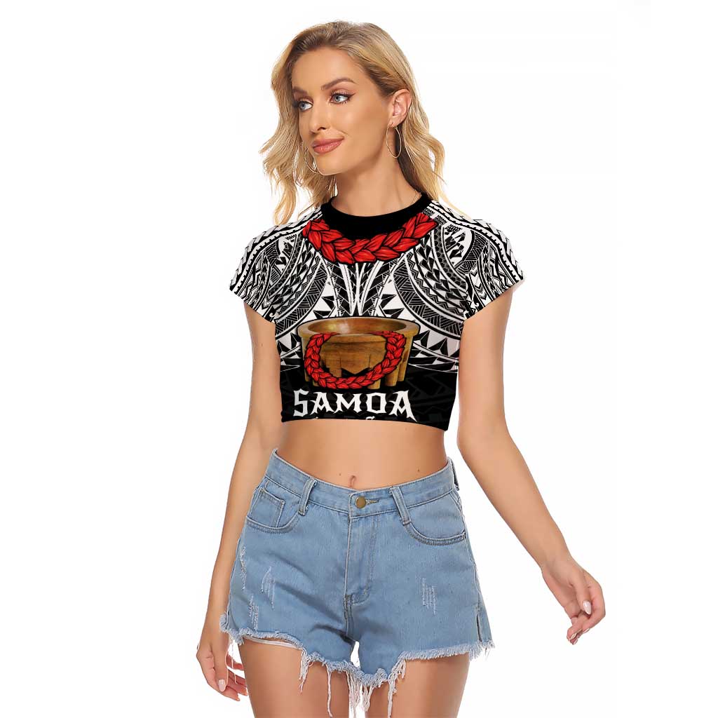 Samoan Tanoa Kava Bowl Ula Fala Raglan Cropped T Shirt Polynesian Tribal Vibe