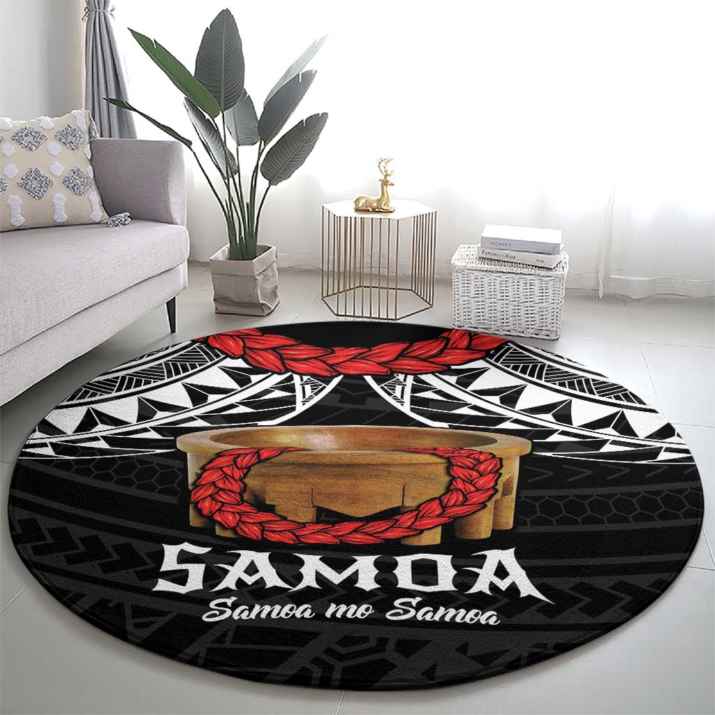 Samoan Tanoa Kava Bowl Ula Fala Round Carpet Polynesian Tribal Vibe