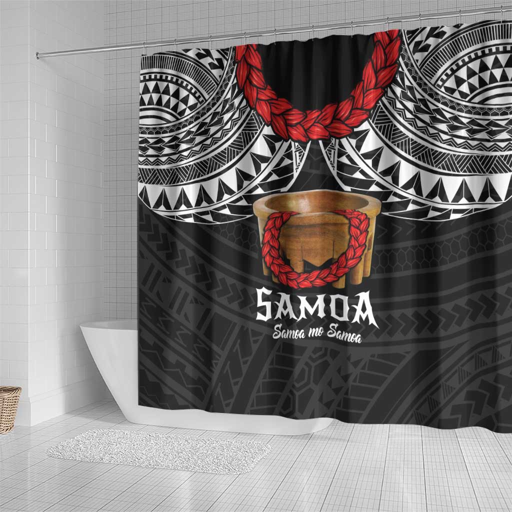 Samoan Tanoa Kava Bowl Ula Fala Shower Curtain Polynesian Tribal Vibe