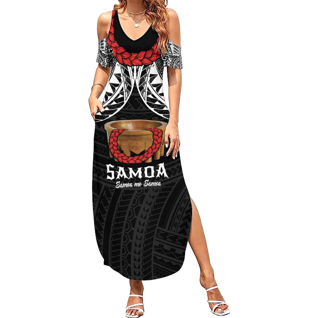 Samoan Tanoa Kava Bowl Ula Fala Summer Maxi Dress Polynesian Tribal Vibe