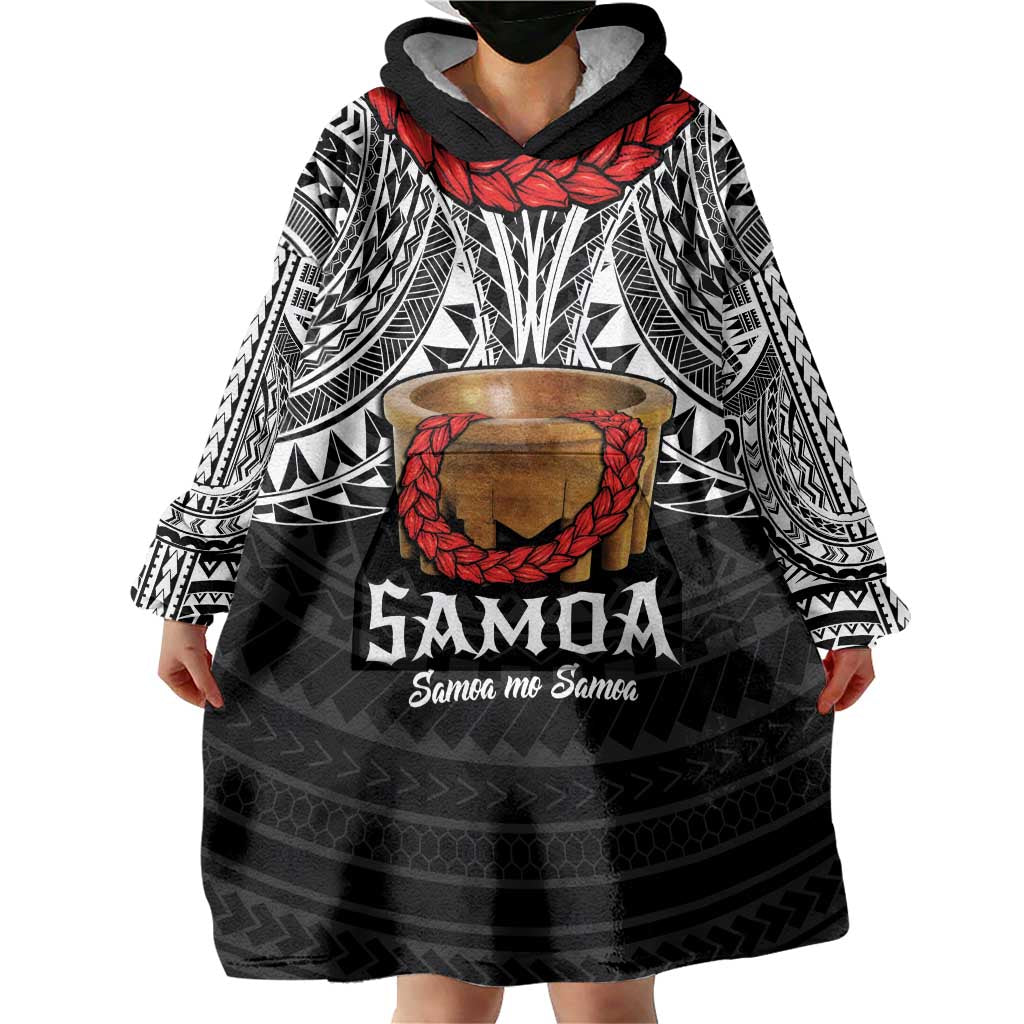 Samoan Tanoa Kava Bowl Ula Fala Wearable Blanket Hoodie Polynesian Tribal Vibe