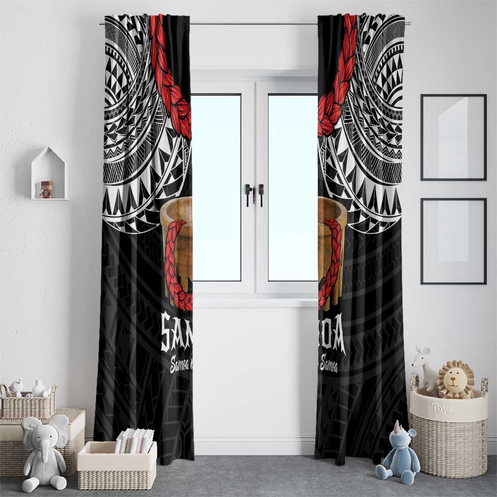 Samoan Tanoa Kava Bowl Ula Fala Window Curtain Polynesian Tribal Vibe