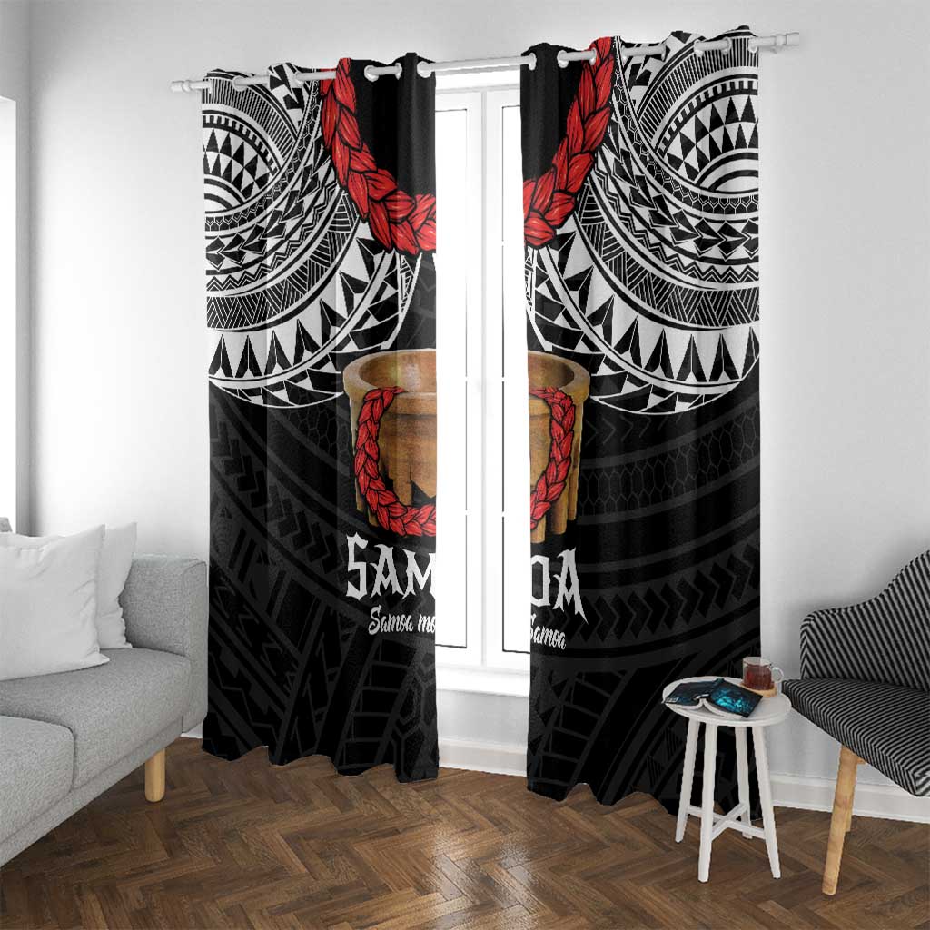 Samoan Tanoa Kava Bowl Ula Fala Window Curtain Polynesian Tribal Vibe