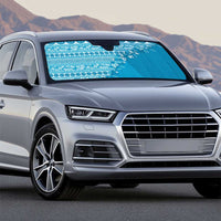 Fiji Marau na Kerisimasi Auto Sun Shade Aqua Tagimoucia Tapa Masi Tribal - Polynesian Pride