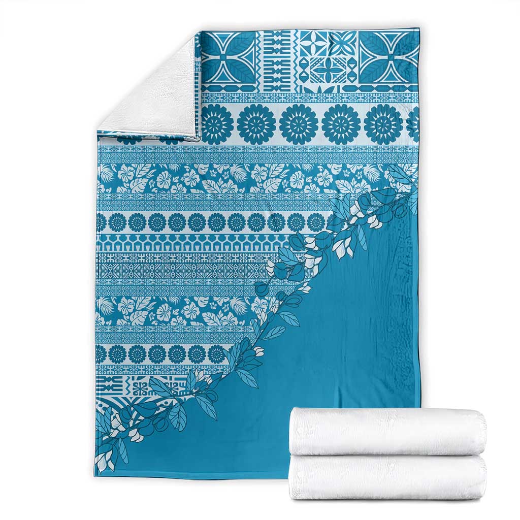 Fiji Marau na Kerisimasi Blanket Aqua Tagimoucia Tapa Masi Tribal - Polynesian Pride