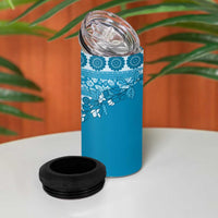 Fiji Marau na Kerisimasi 4 in 1 Can Cooler Tumbler Aqua Tagimoucia Tapa Masi Tribal - Polynesian Pride