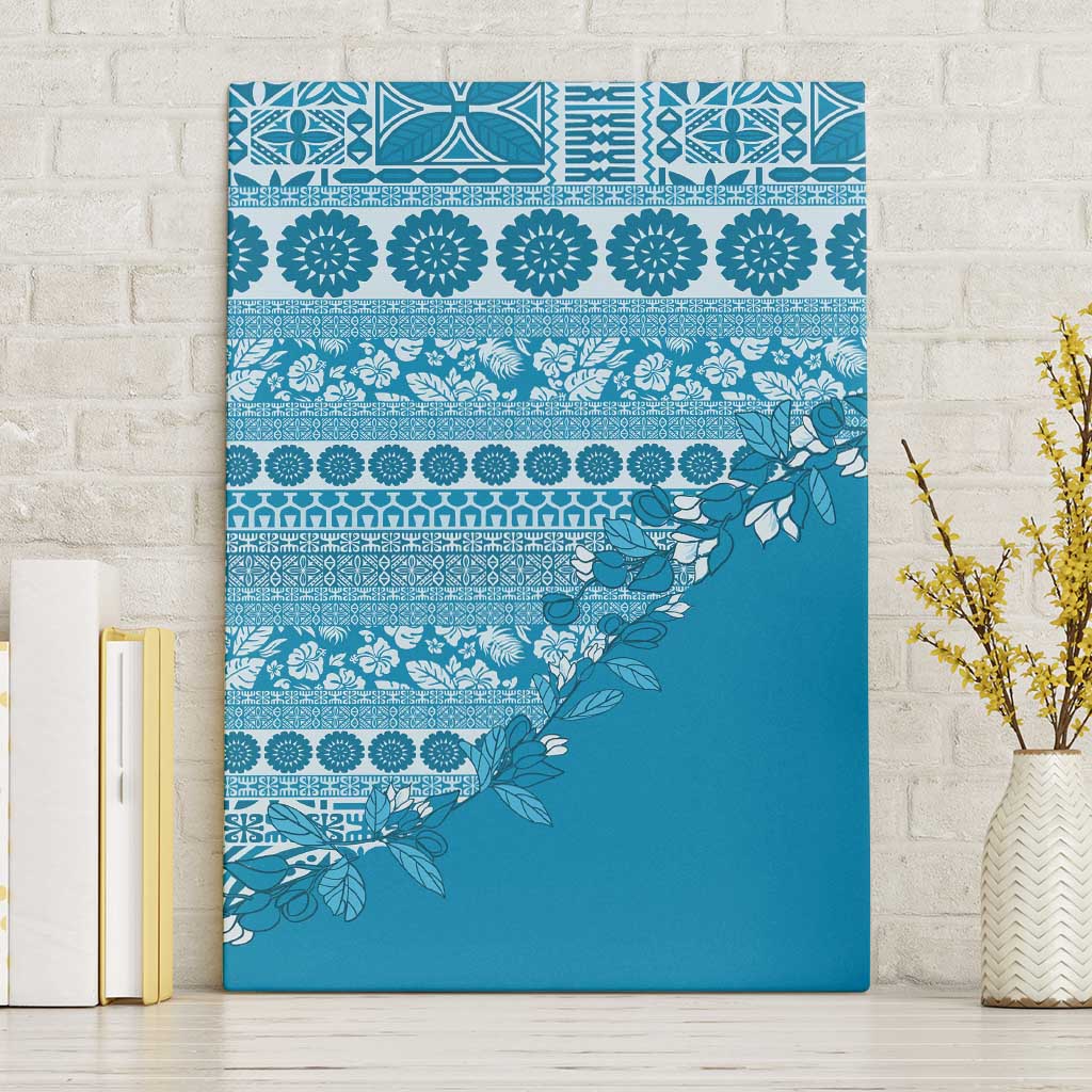 Fiji Marau na Kerisimasi Canvas Wall Art Aqua Tagimoucia Tapa Masi Tribal - Polynesian Pride