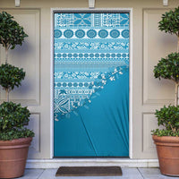 Fiji Marau na Kerisimasi Door Cover Aqua Tagimoucia Tapa Masi Tribal - Polynesian Pride