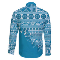 Fiji Marau na Kerisimasi Family Matching Short Sleeve Bodycon Dress and Hawaiian Shirt Aqua Tagimoucia Tapa Masi Tribal - Polynesian Pride