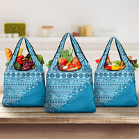 Fiji Marau na Kerisimasi Grocery Bag Aqua Tagimoucia Tapa Masi Tribal - Polynesian Pride