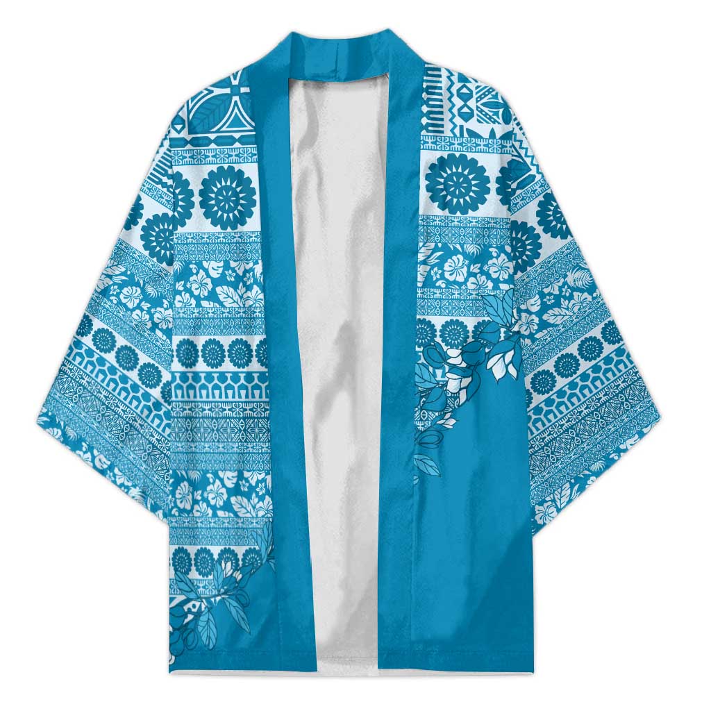 Fiji Marau na Kerisimasi Kimono Aqua Tagimoucia Tapa Masi Tribal - Polynesian Pride