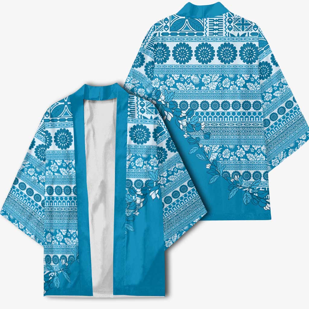Fiji Marau na Kerisimasi Kimono Aqua Tagimoucia Tapa Masi Tribal - Polynesian Pride