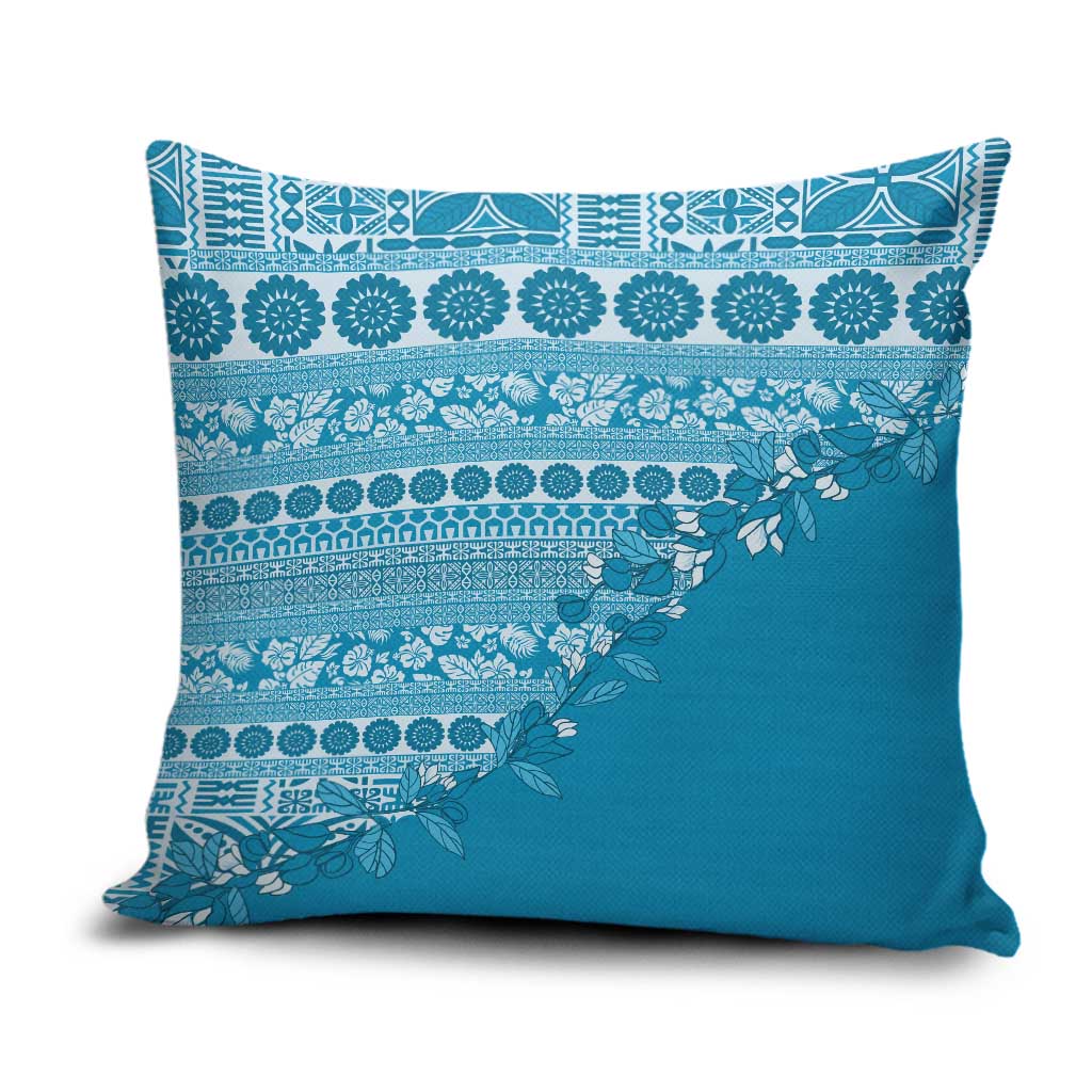 Fiji Marau na Kerisimasi Pillow Cover Aqua Tagimoucia Tapa Masi Tribal - Polynesian Pride