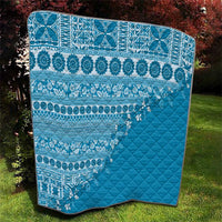Fiji Marau na Kerisimasi Quilt Aqua Tagimoucia Tapa Masi Tribal - Polynesian Pride