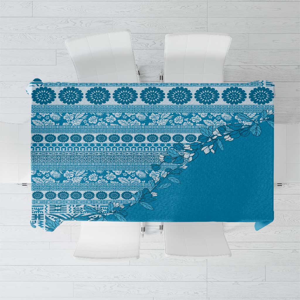 Fiji Marau na Kerisimasi Tablecloth Aqua Tagimoucia Tapa Masi Tribal - Polynesian Pride
