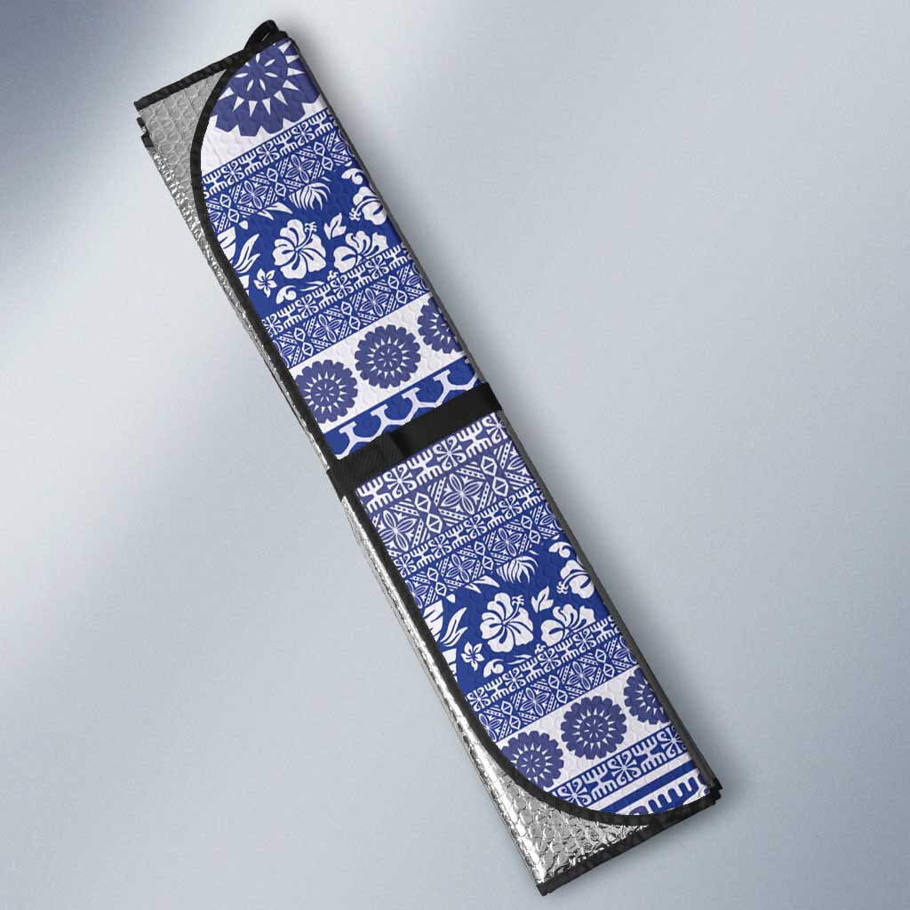 Fiji Marau na Kerisimasi Auto Sun Shade Blue Tagimoucia Tapa Masi Tribal - Polynesian Pride