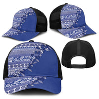 Fiji Marau na Kerisimasi Baseball Net Cap Blue Tagimoucia Tapa Masi Tribal - Polynesian Pride