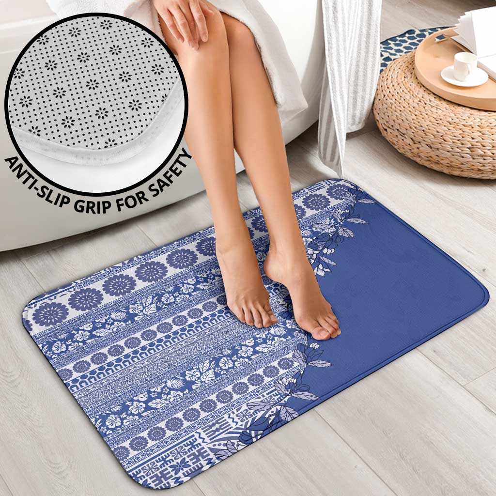 Fiji Marau na Kerisimasi Bathroom Set Blue Tagimoucia Tapa Masi Tribal - Polynesian Pride