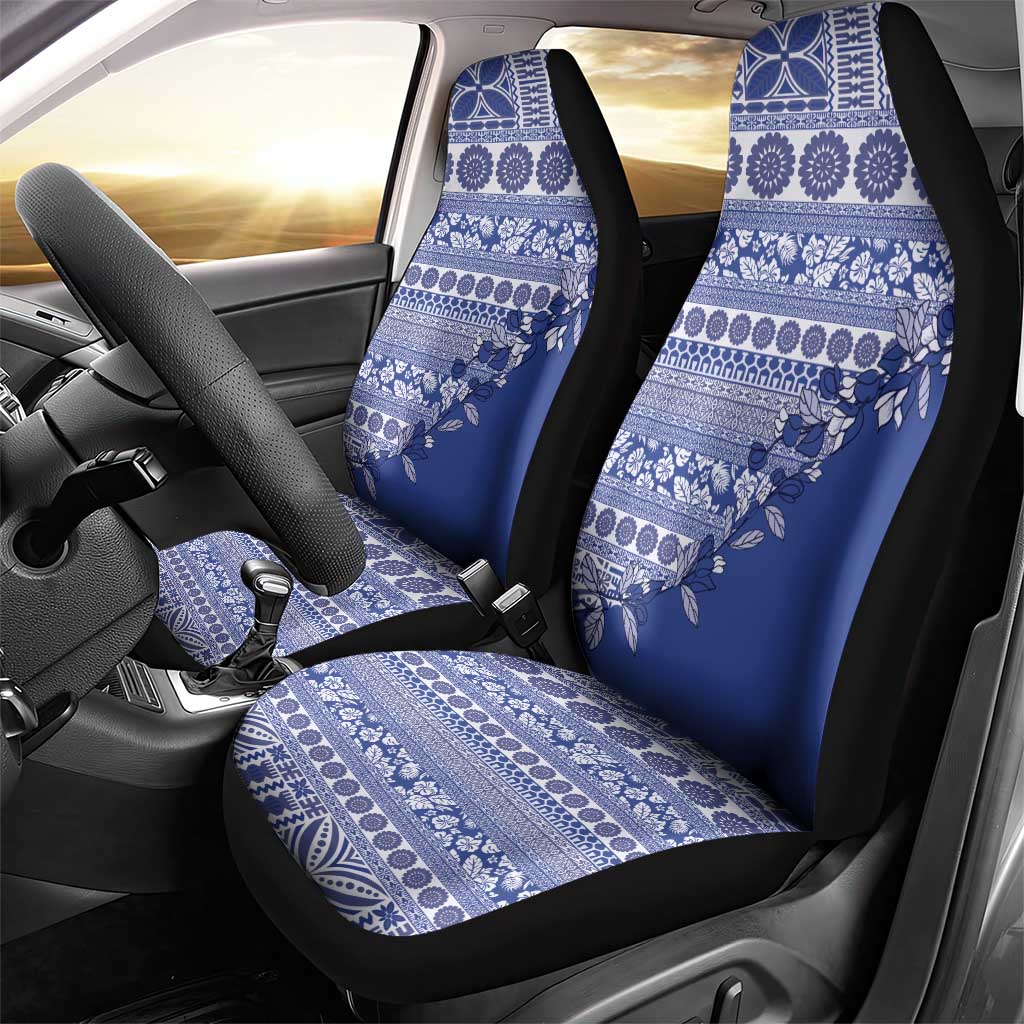 Fiji Marau na Kerisimasi Car Seat Cover Blue Tagimoucia Tapa Masi Tribal - Polynesian Pride