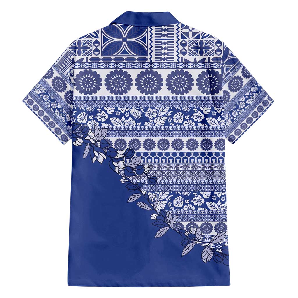 Fiji Marau na Kerisimasi Family Matching Puletasi and Hawaiian Shirt Blue Tagimoucia Tapa Masi Tribal - Polynesian Pride