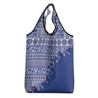 Fiji Marau na Kerisimasi Grocery Bag Blue Tagimoucia Tapa Masi Tribal - Polynesian Pride