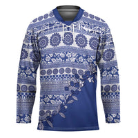 Fiji Marau na Kerisimasi Hockey Jersey Blue Tagimoucia Tapa Masi Tribal - Polynesian Pride