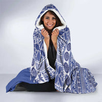 Fiji Marau na Kerisimasi Hooded Blanket Blue Tagimoucia Tapa Masi Tribal - Polynesian Pride