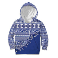 Fiji Marau na Kerisimasi Kid Hoodie Blue Tagimoucia Tapa Masi Tribal - Polynesian Pride