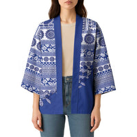 Fiji Marau na Kerisimasi Kimono Blue Tagimoucia Tapa Masi Tribal - Polynesian Pride