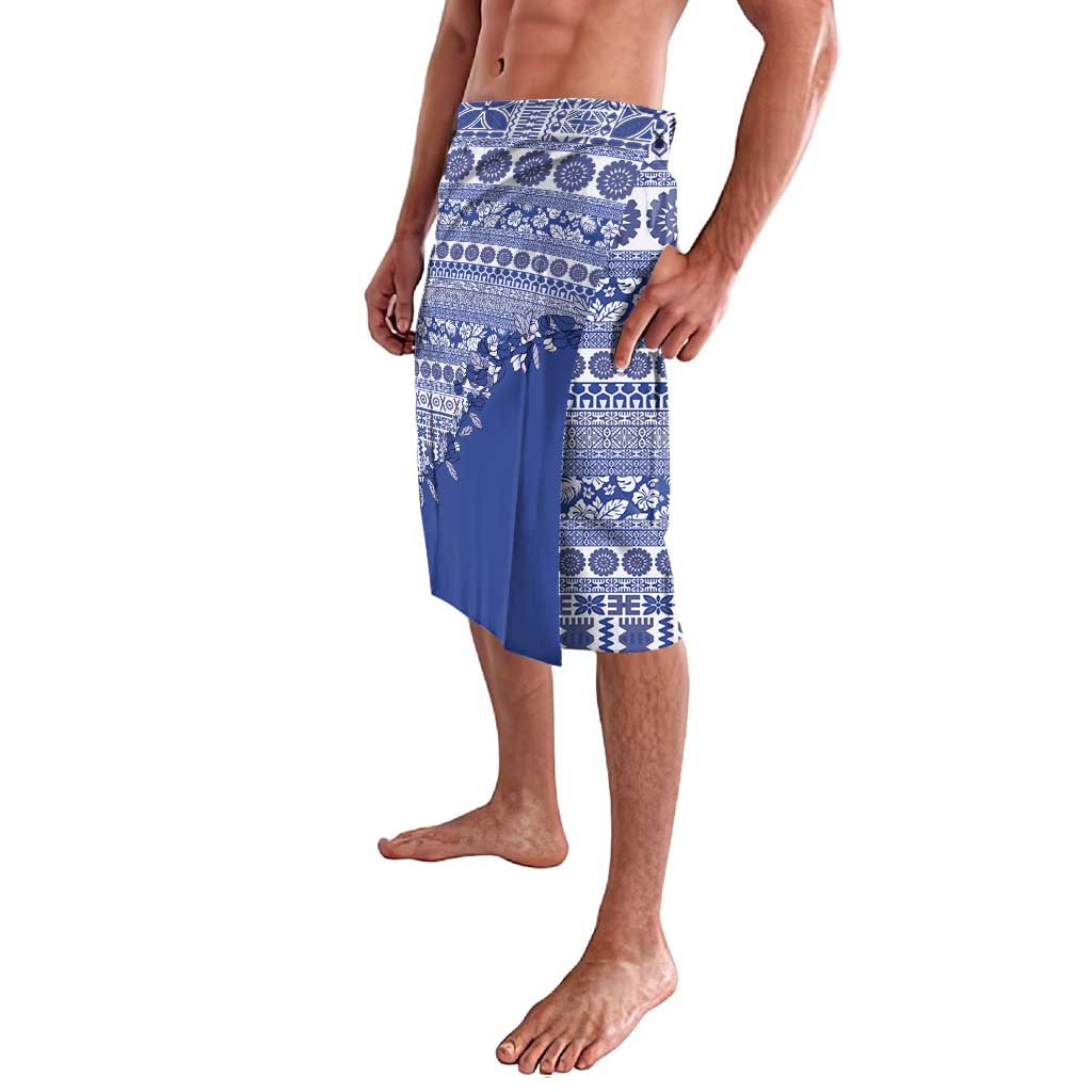 Fiji Marau na Kerisimasi Lavalava Blue Tagimoucia Tapa Masi Tribal - Polynesian Pride