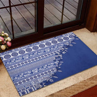 Fiji Marau na Kerisimasi Rubber Doormat Blue Tagimoucia Tapa Masi Tribal - Polynesian Pride