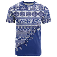 Fiji Marau na Kerisimasi T Shirt Blue Tagimoucia Tapa Masi Tribal - Polynesian Pride