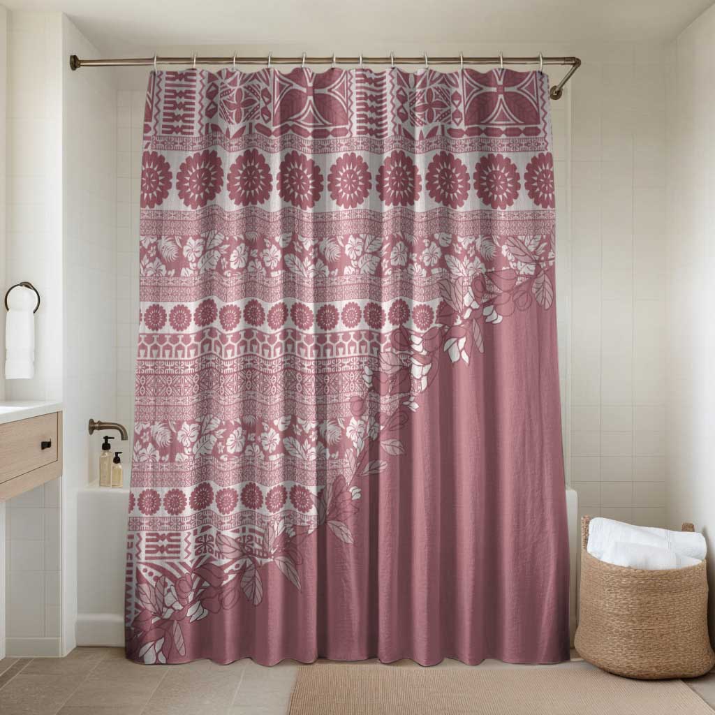 Fiji Marau na Kerisimasi Bathroom Set Dusty Rose Tagimoucia Tapa Masi Tribal - Polynesian Pride